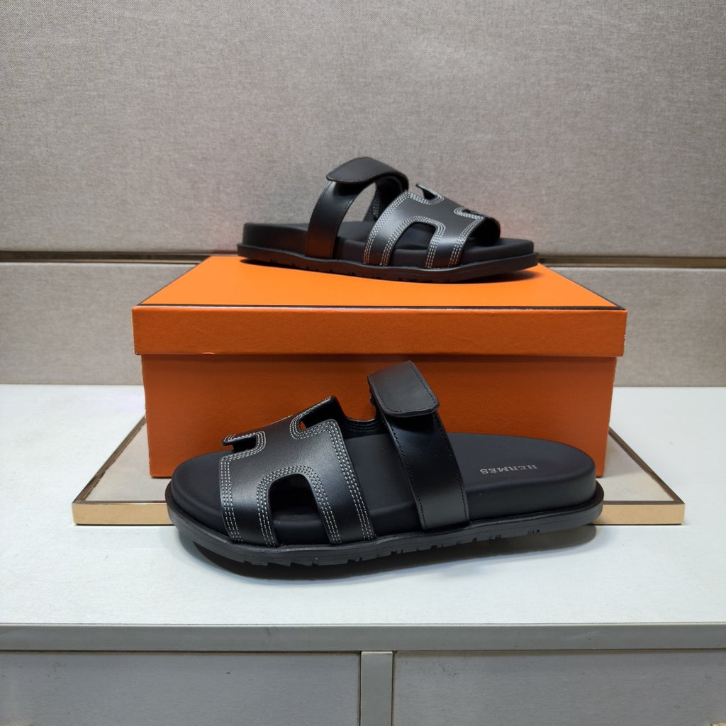Hermès Cutout Slide Sandals — model