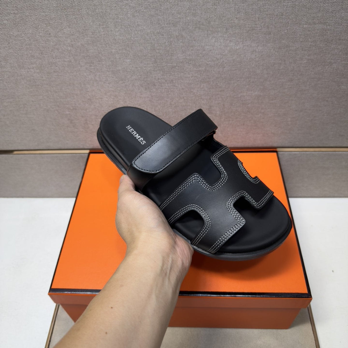 Hermès Cutout Slide Sandals — model