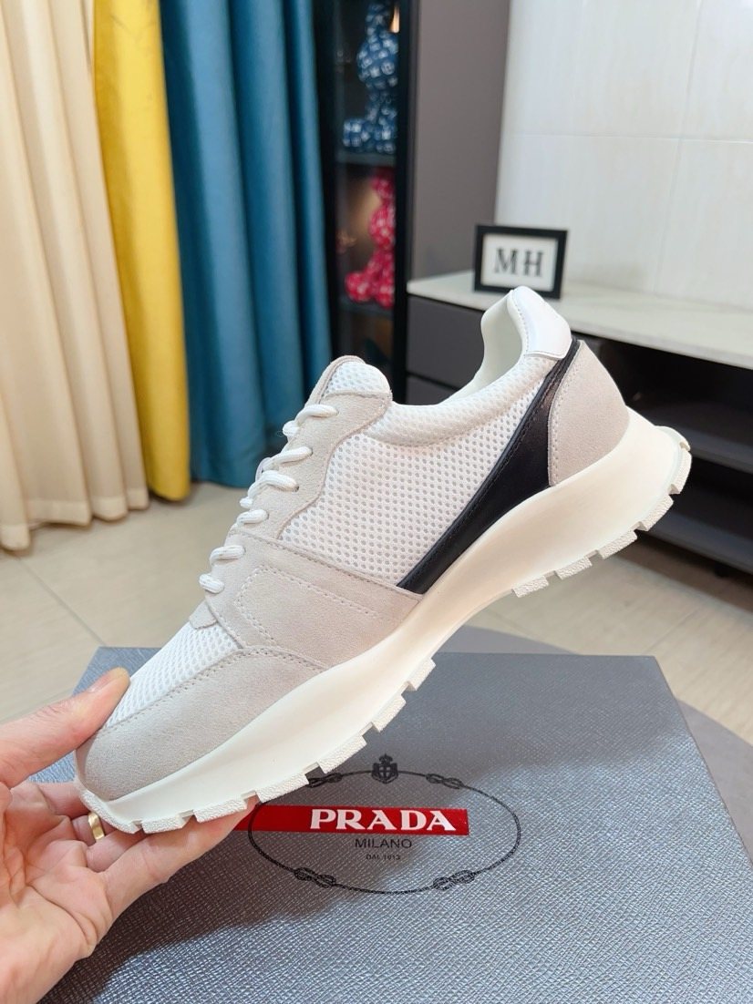 Prada Mesh Panel Lug Sole Sneakers — side