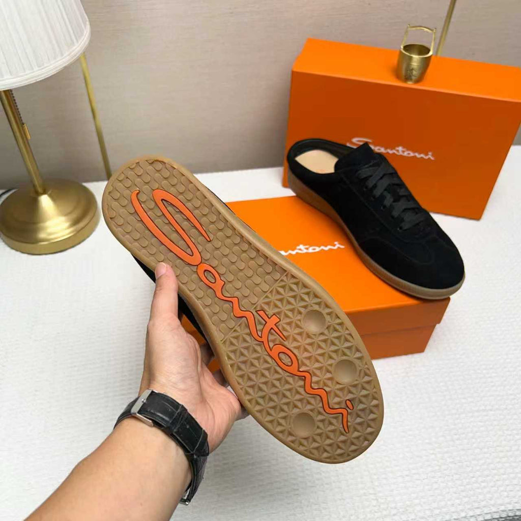 Santoni Perforated Low-Top Sneakers — back