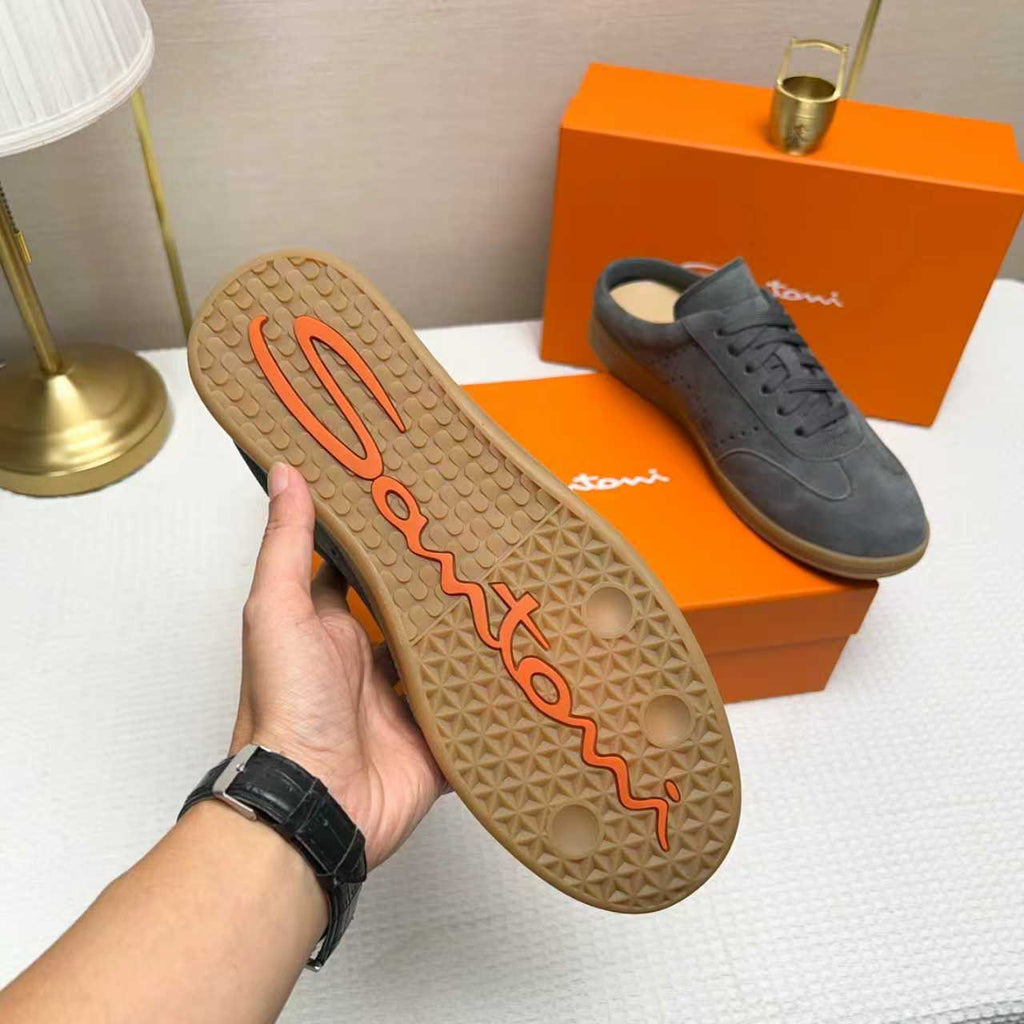 Santoni Perforated Low-Top Sneakers — side