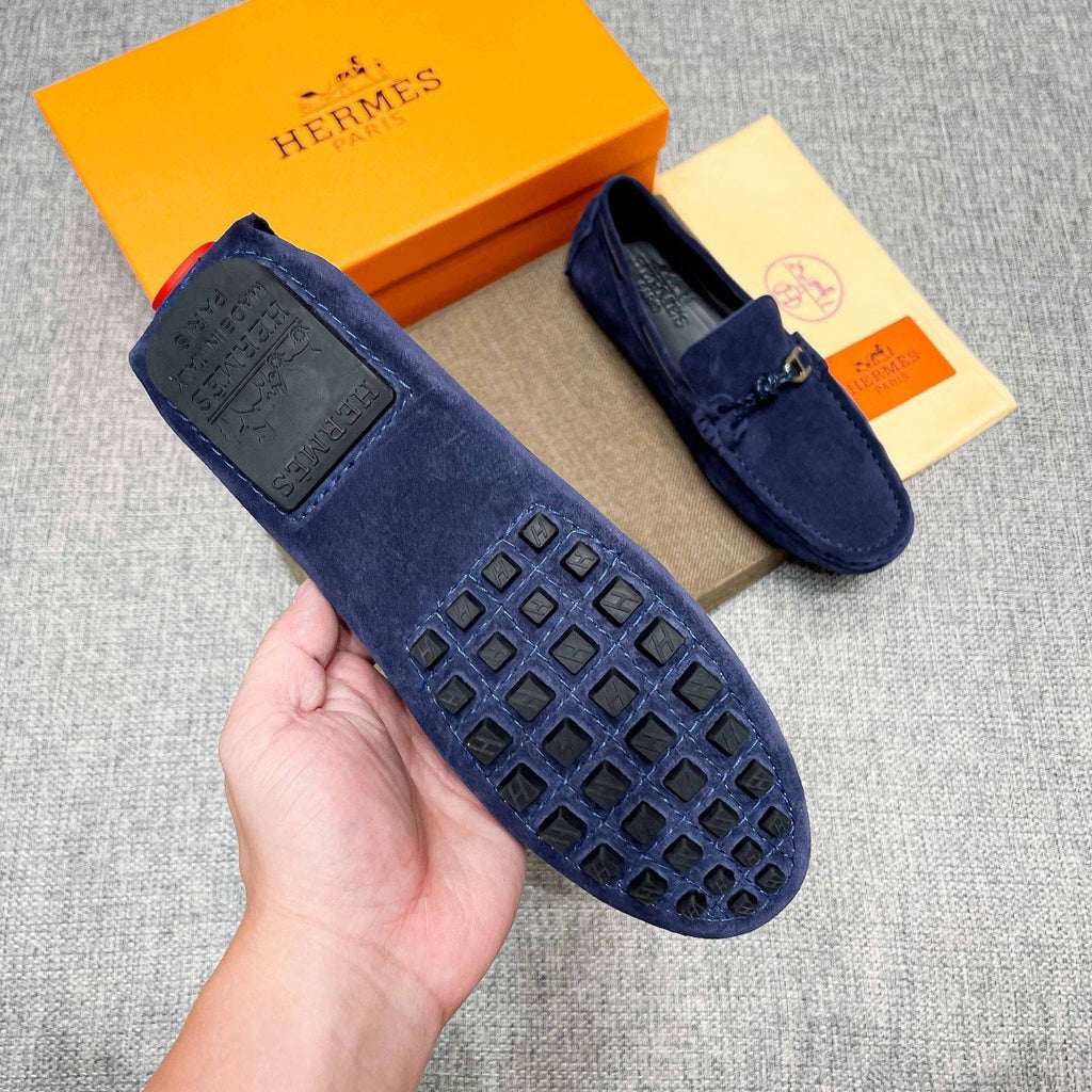Hermès Suede-Look Driving Loafers — model