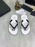Prada Black Strap White Flip Flops — hero