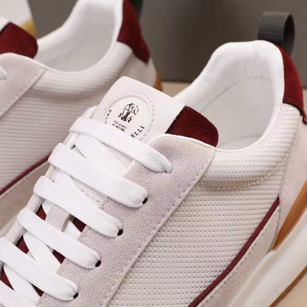 Brunello Cucinelli Suede-Trim Low-Top Sneakers — detail