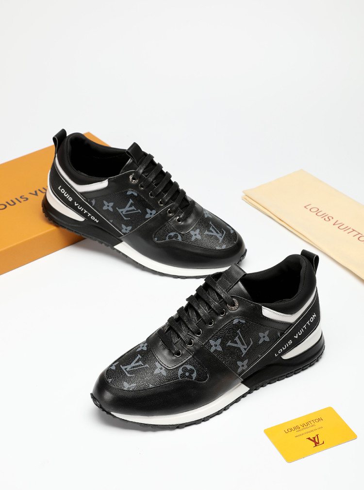 Louis Vuitton Patterned Panel Sneakers — front