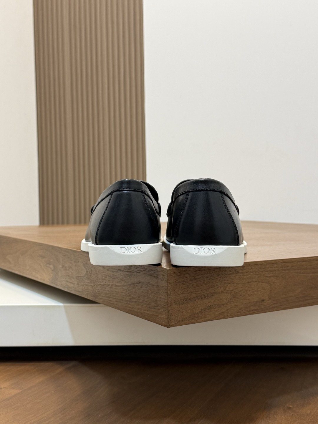 Dior Textured Leather Slip-On Shoes — back
