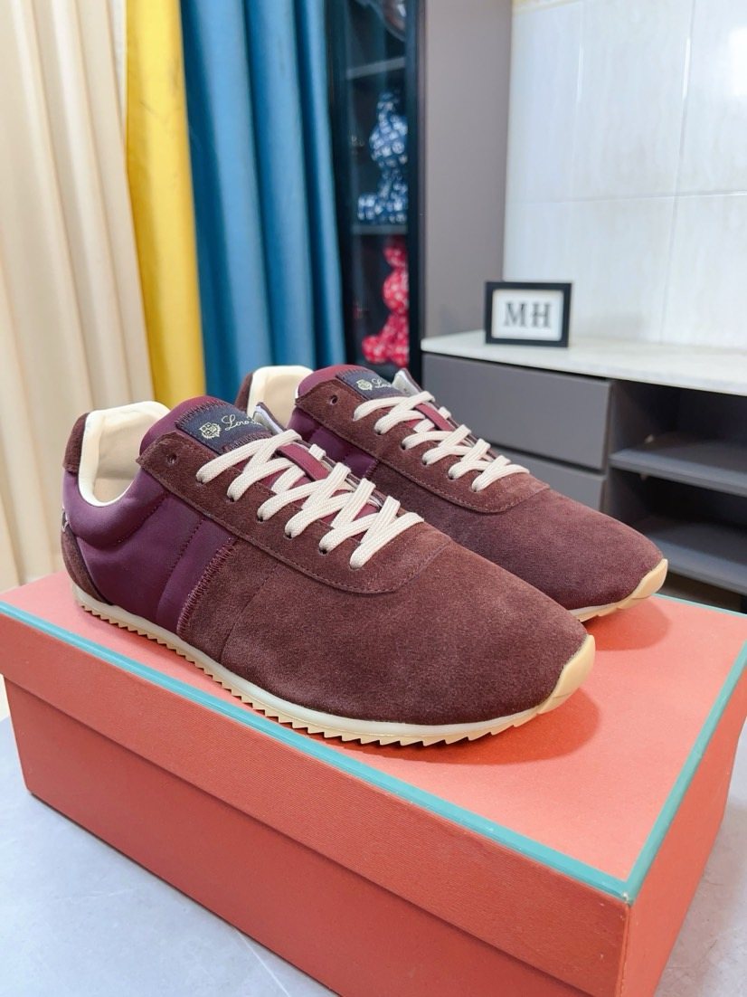 Loro Piana Low-Top Lace-Up Sneakers — side
