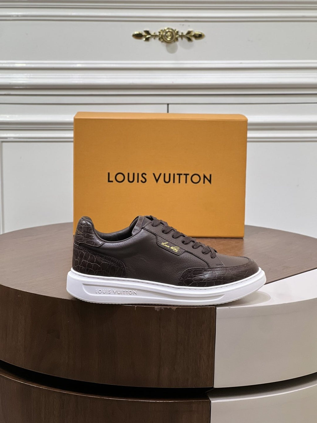 Louis Vuitton Black Low-Top Sneakers — front
