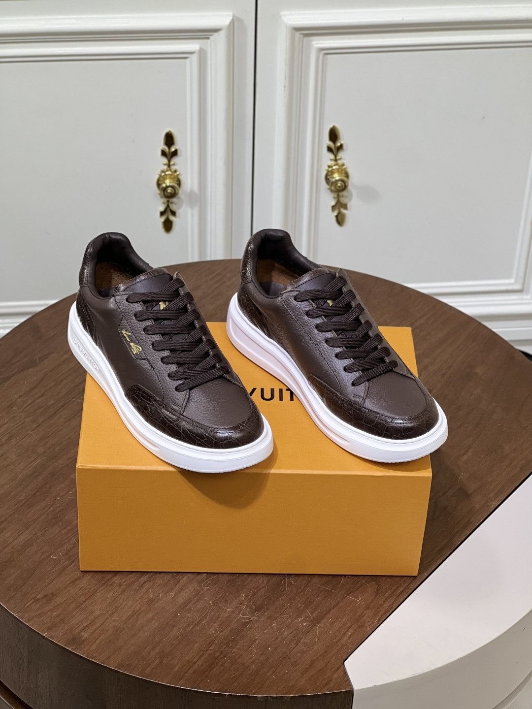 Louis Vuitton Black Low-Top Sneakers — side