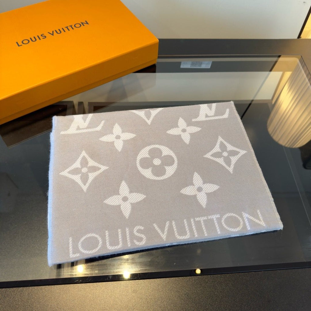 Louis Vuitton Monogram Fringed Scarf — front