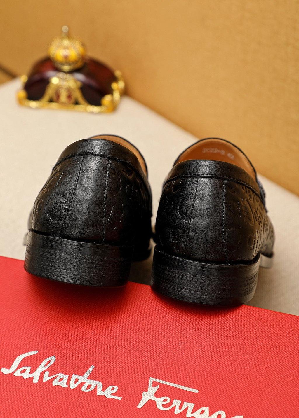 Ferragamo Embossed Buckle Loafers — back