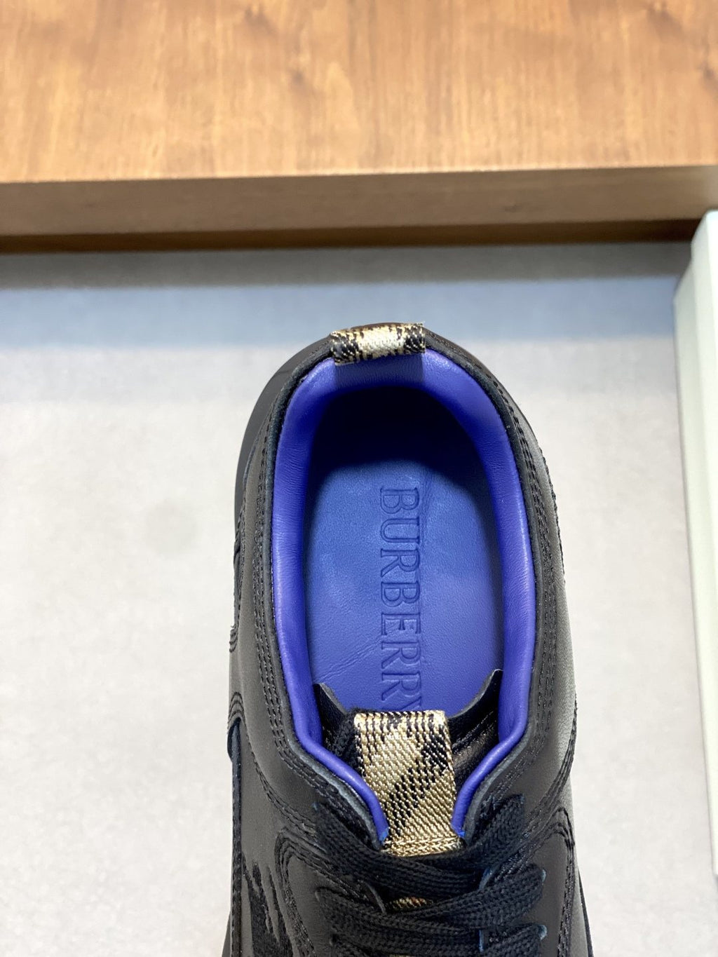 Burberry Check-Accent Low-Top Sneakers — label