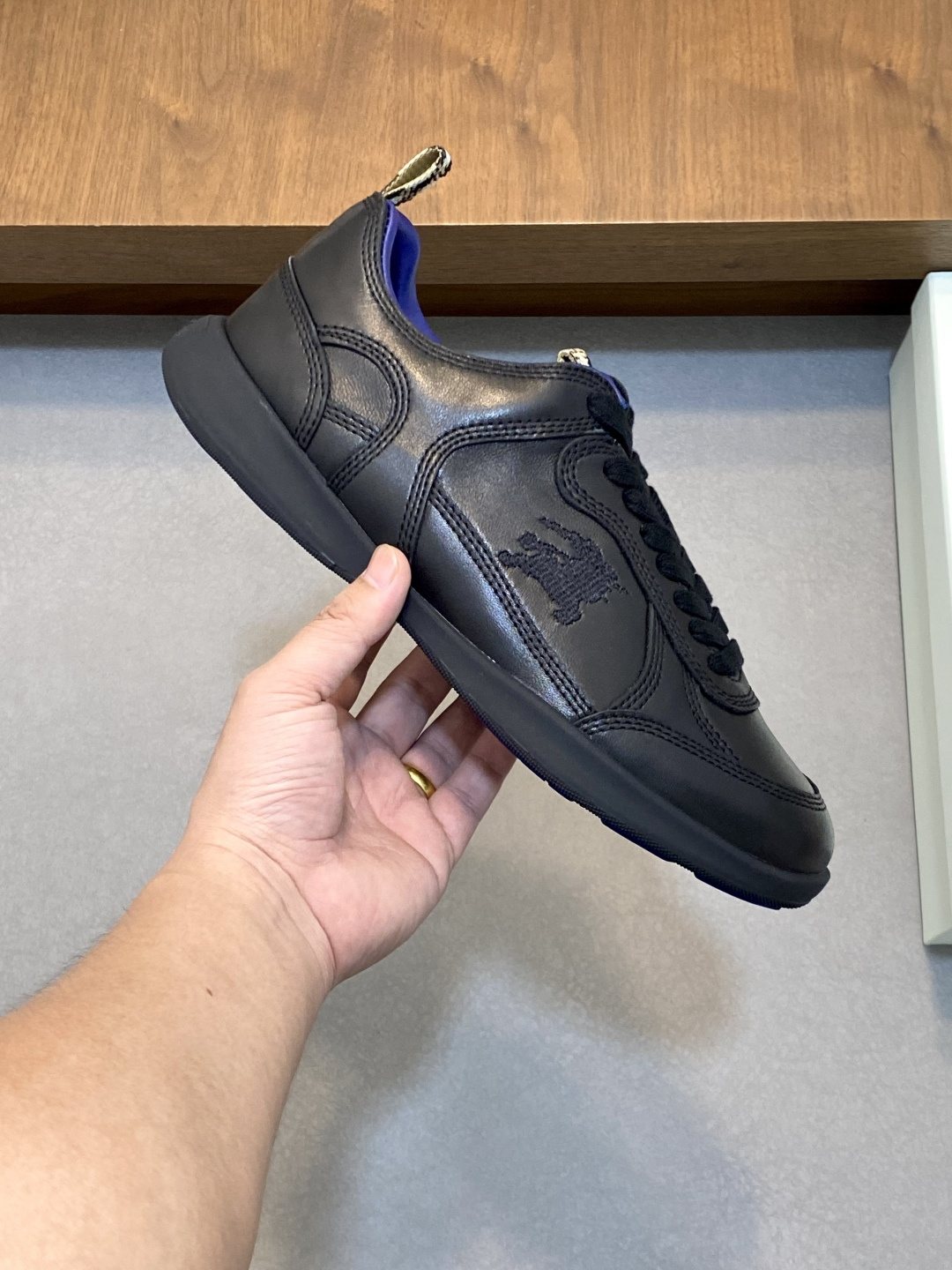 Burberry Check-Accent Low-Top Sneakers — model