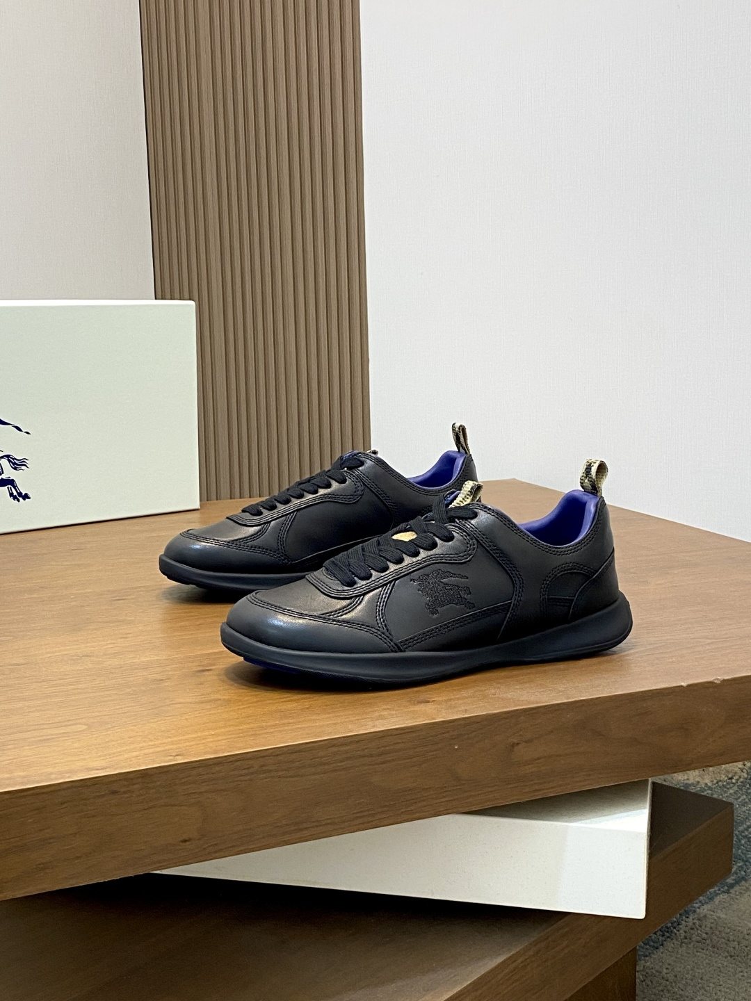 Burberry Check-Accent Low-Top Sneakers — side
