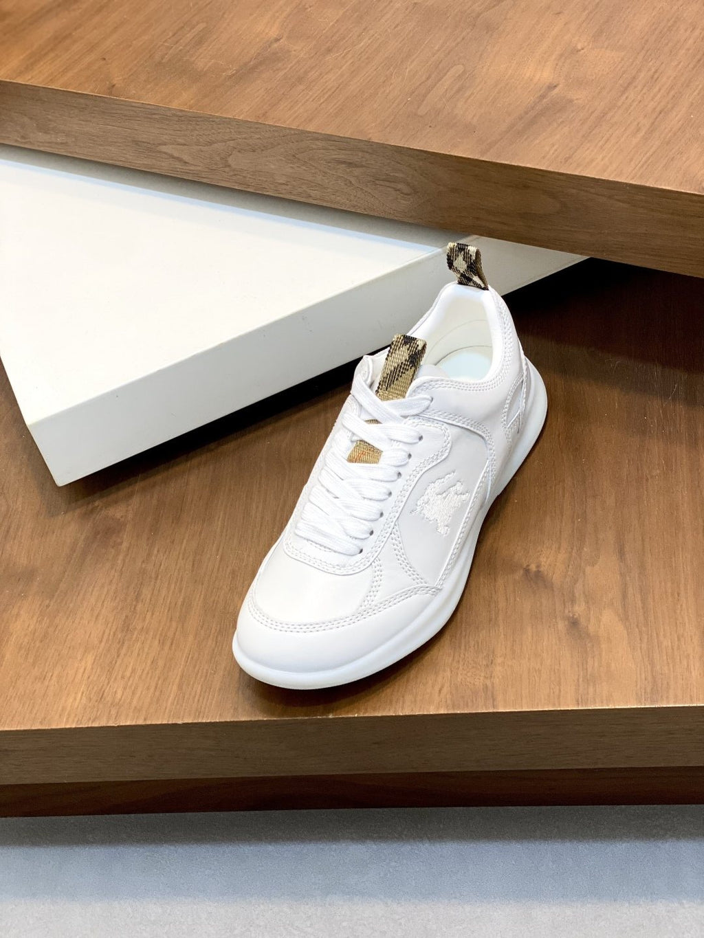 Burberry Check-Accent Low-Top Sneakers — front