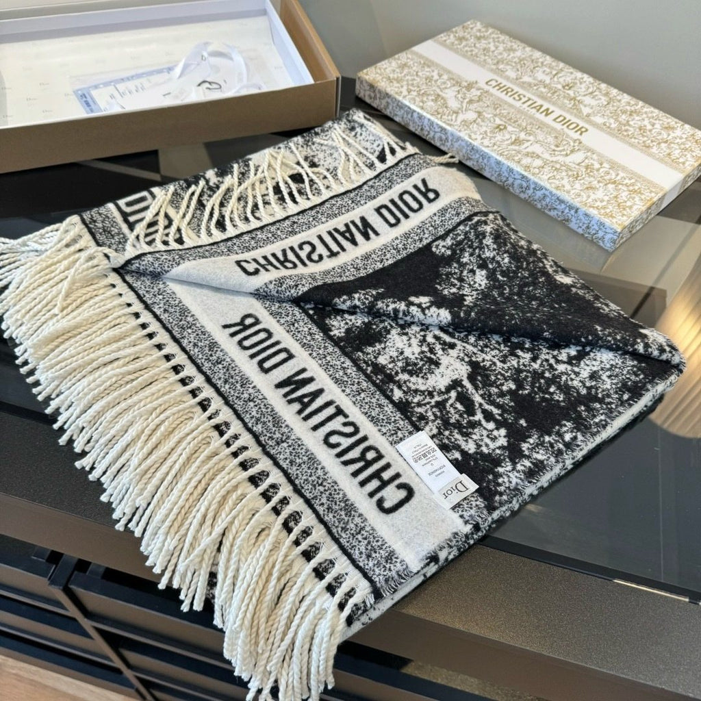 Dior Animal Jacquard Fringed Scarf — front