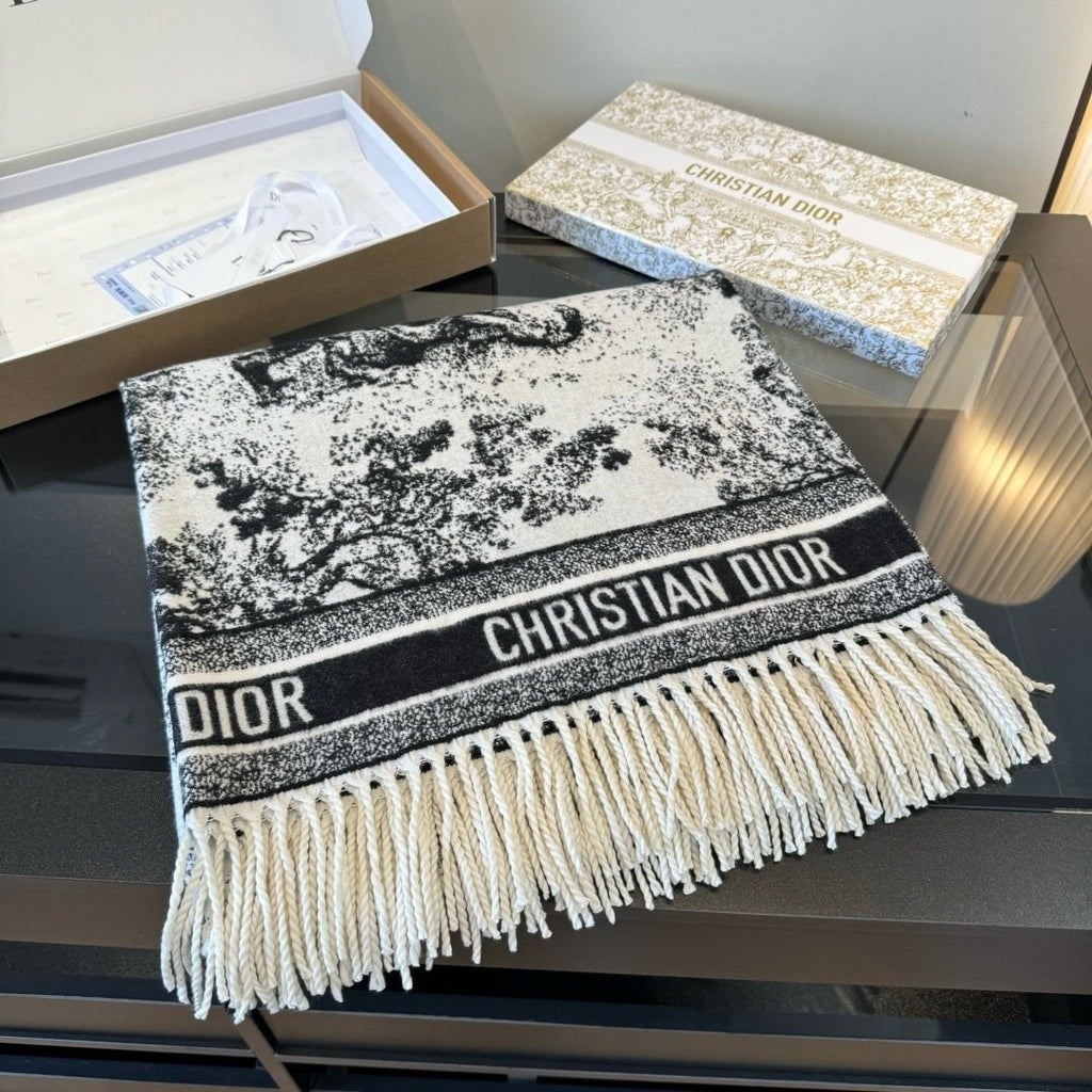 Dior Animal Jacquard Fringed Scarf — hero