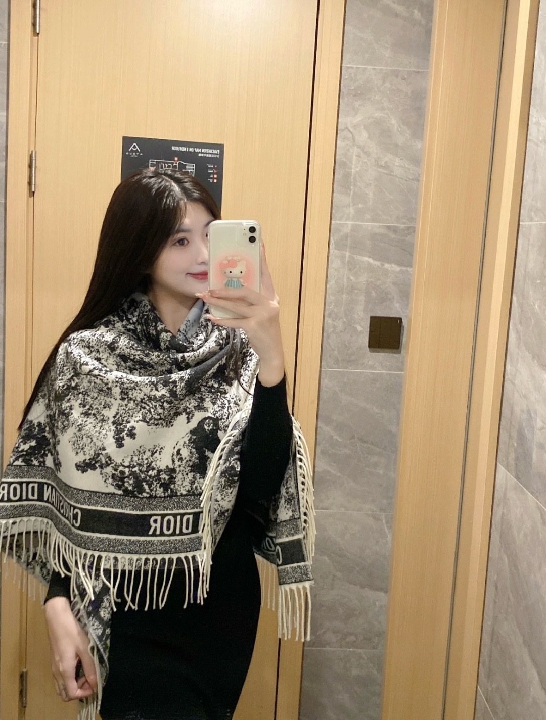 Dior Animal Jacquard Fringed Scarf — model