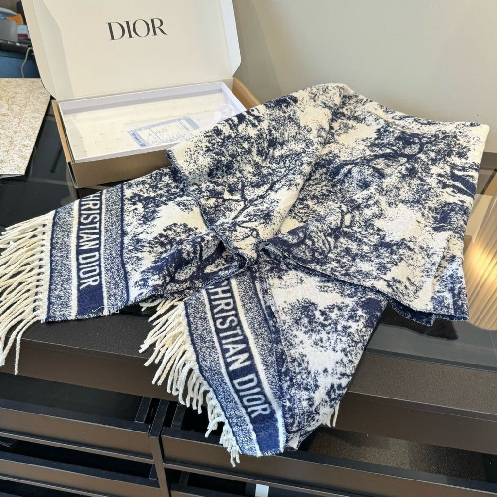 Dior Animal Jacquard Fringed Scarf — front