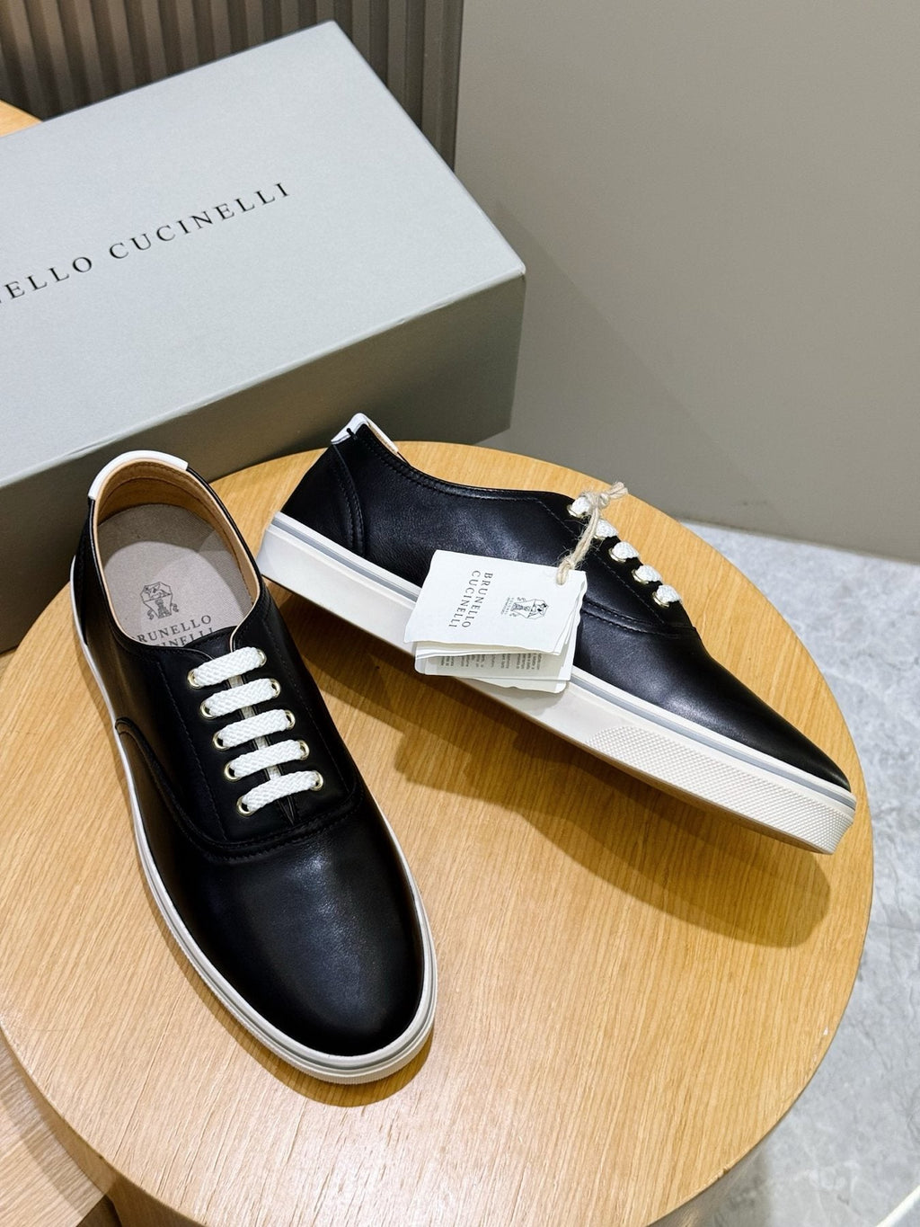 Brunello Cucinelli Leather Low-Top Sneakers — front