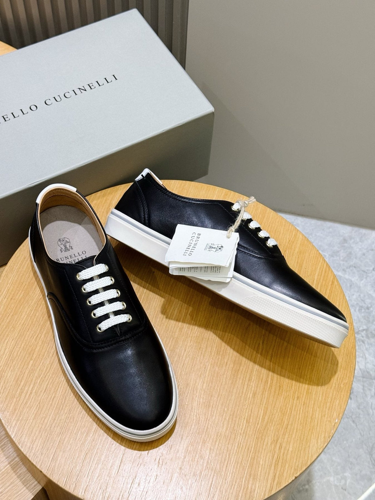 Brunello Cucinelli Leather Low-Top Sneakers — front