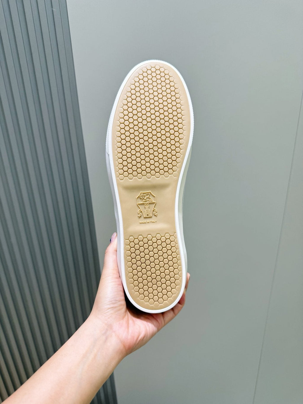 Brunello Cucinelli Leather Low-Top Sneakers — detail
