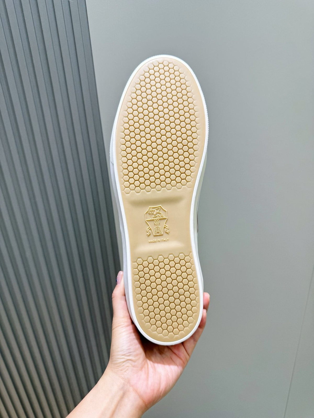 Brunello Cucinelli Leather Low-Top Sneakers — detail