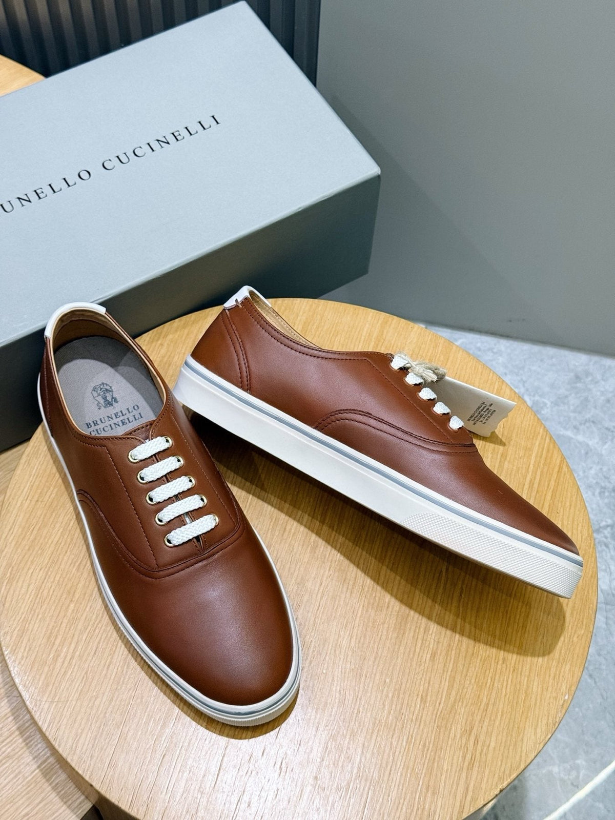 Brunello Cucinelli Leather Low-Top Sneakers — front