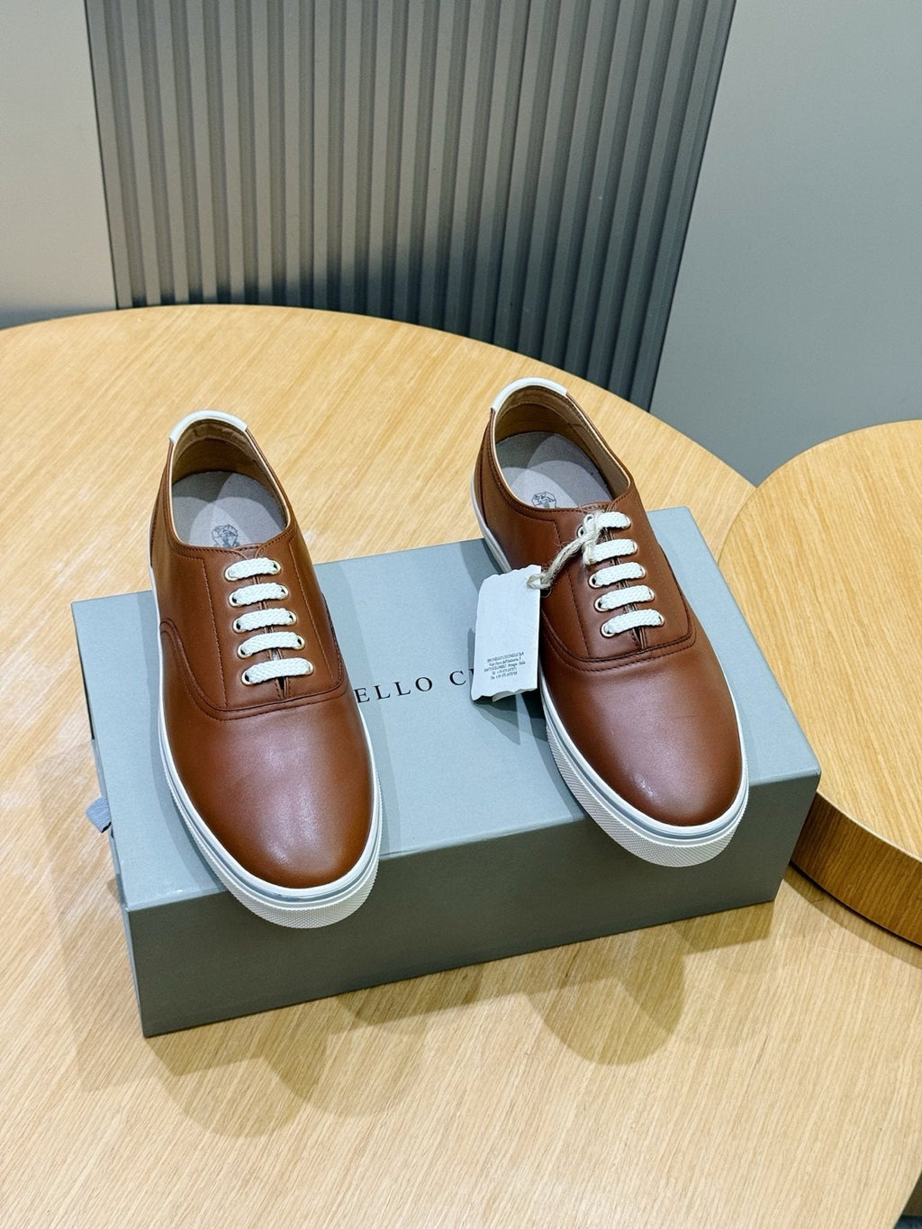 Brunello Cucinelli Leather Low-Top Sneakers — front