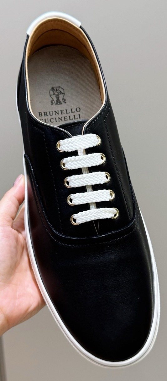 Brunello Cucinelli Leather Low-Top Sneakers — front
