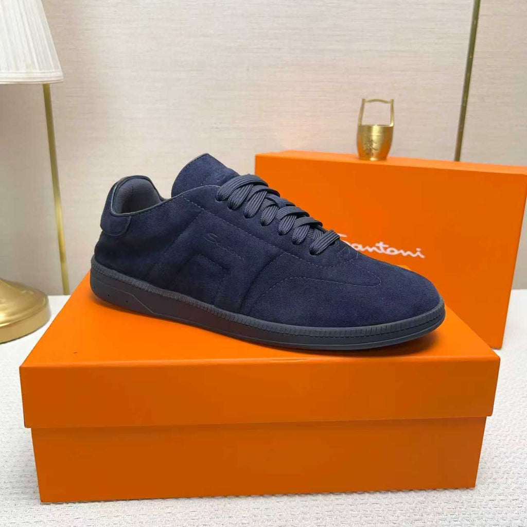 Santoni Black Low-Top Sneakers — side