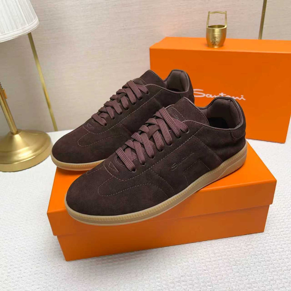 Santoni Black Low-Top Sneakers — side
