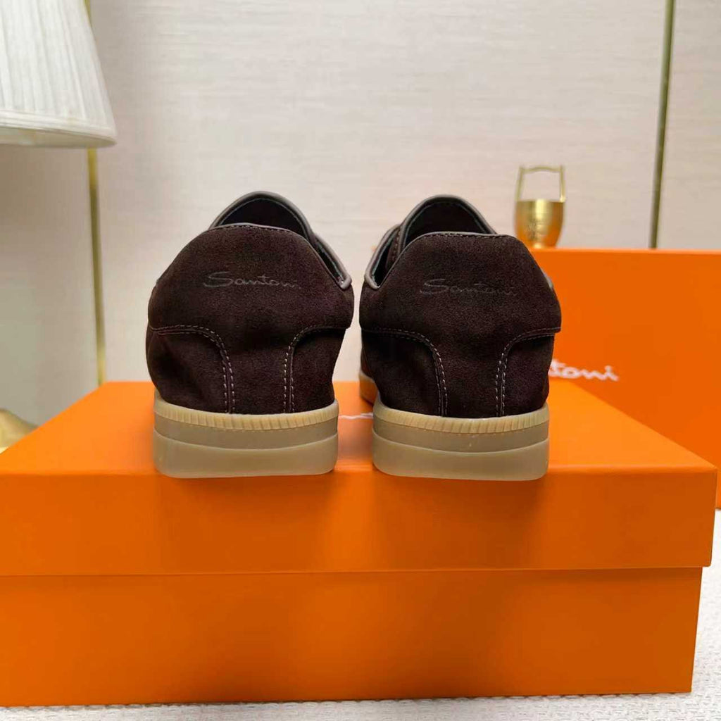 Santoni Black Low-Top Sneakers — back