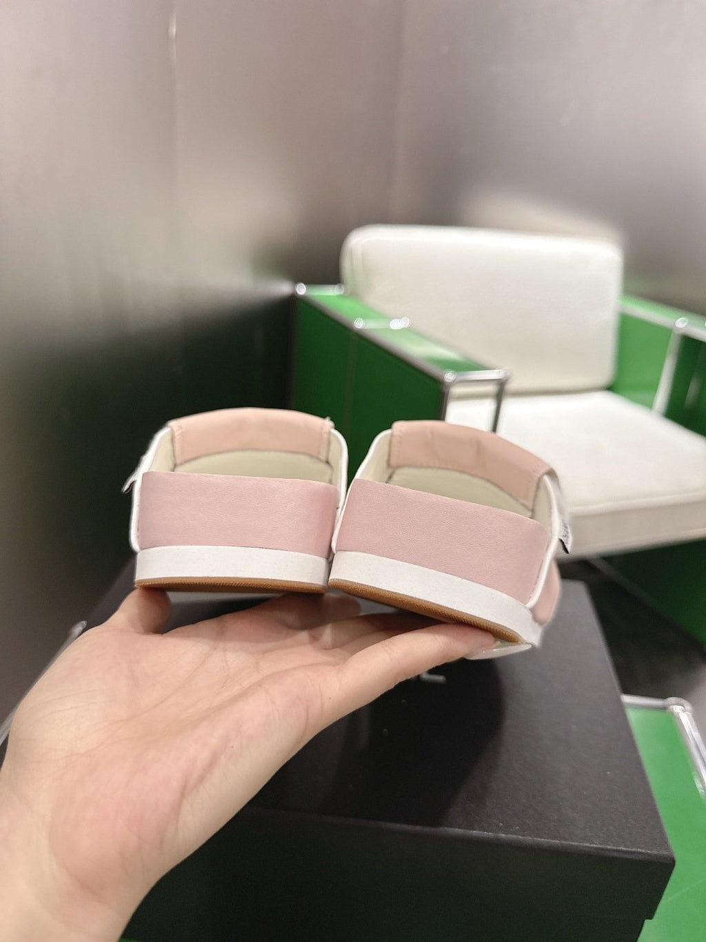 Chanel Quilted Closed-Toe Slip-On Shoes — back