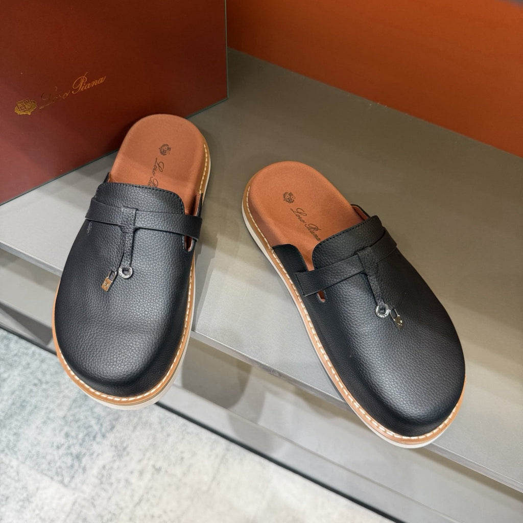 Loro Piana Textured Mule Loafers — front