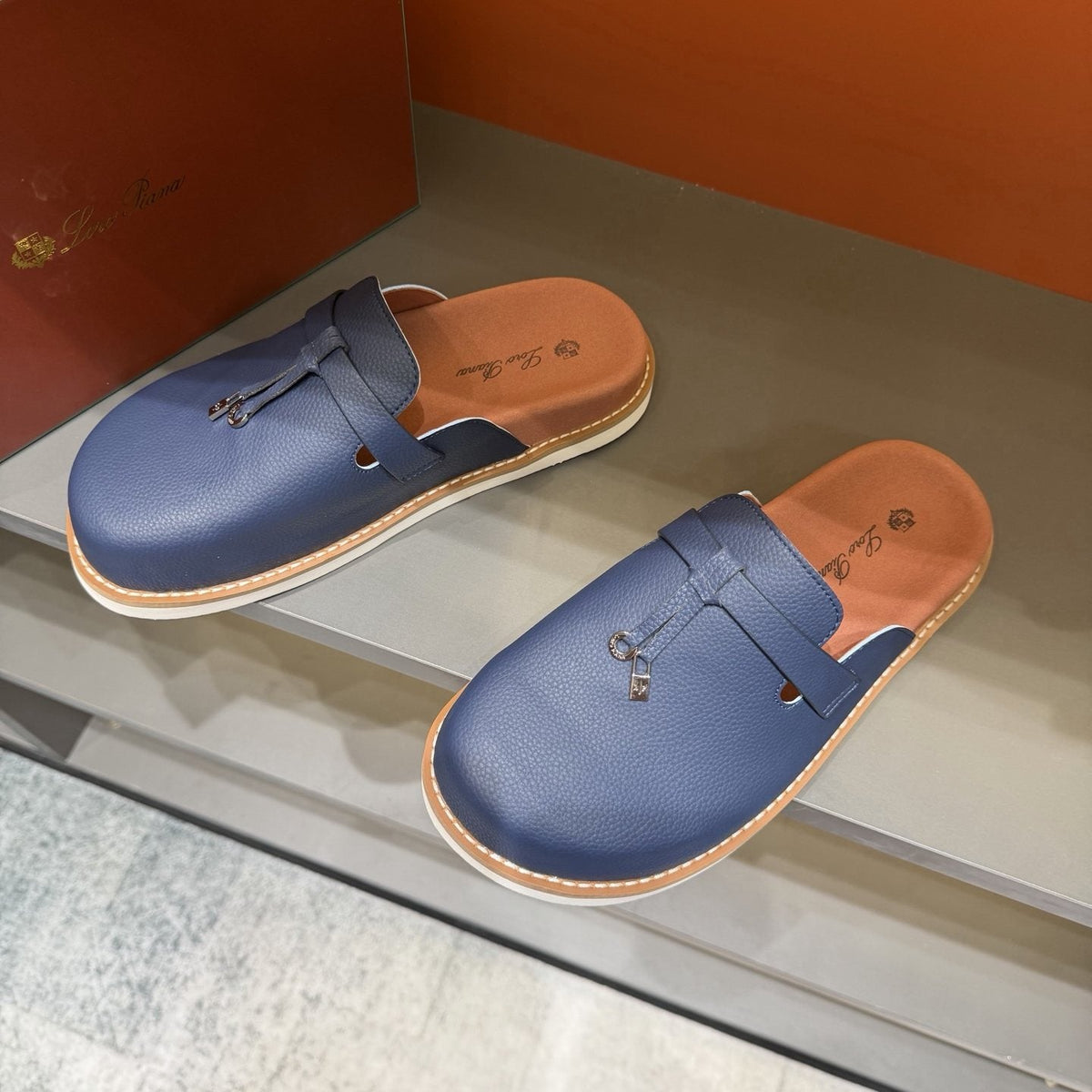 Loro Piana Textured Mule Loafers — side