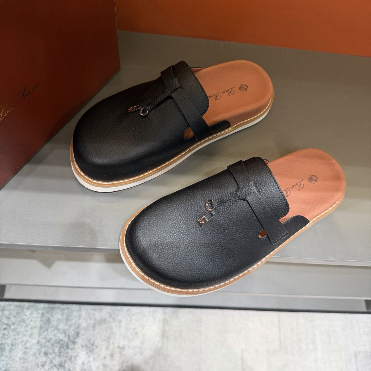Loro Piana Textured Mule Loafers — front