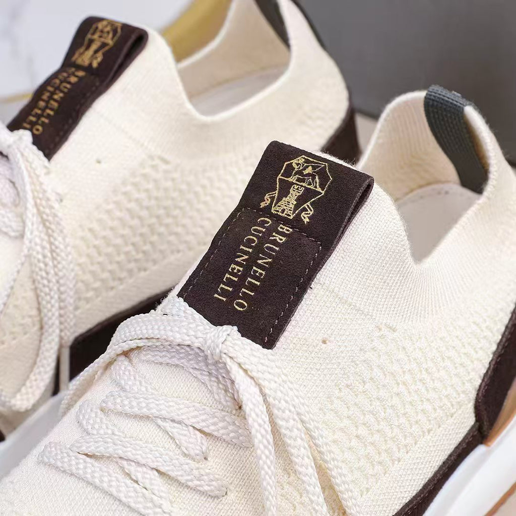 Brunello Cucinelli Contrast Low-Top Sneakers — label