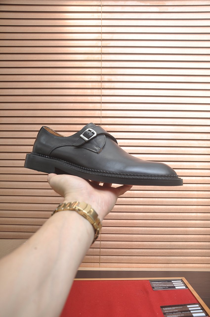 Christian Louboutin Black Monk Strap Dress Shoes — model