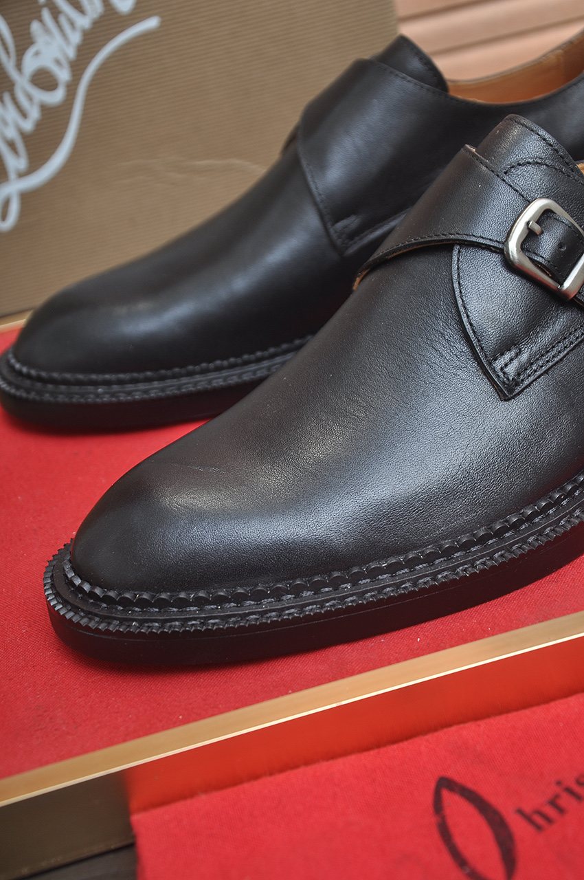 Christian Louboutin Black Monk Strap Dress Shoes — detail