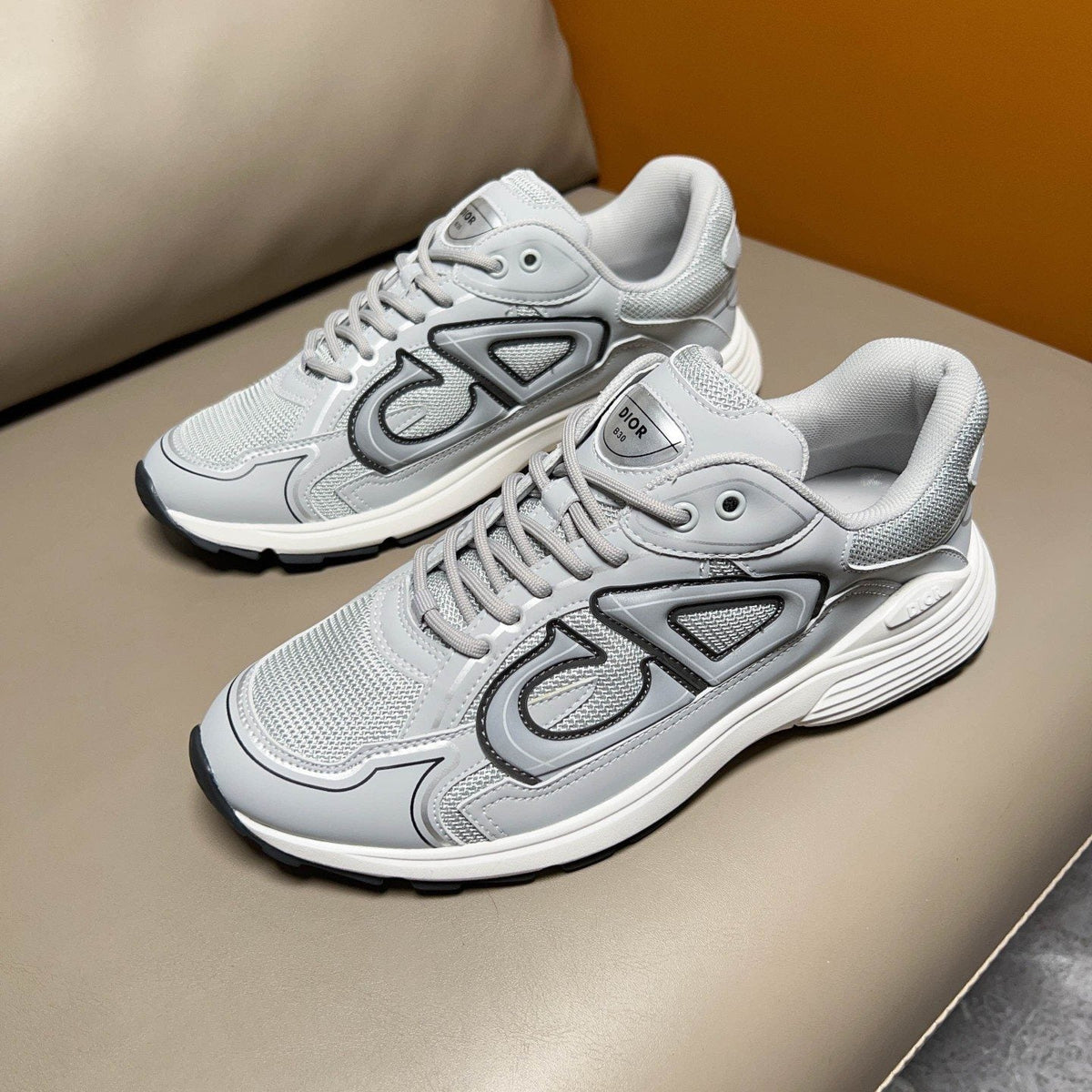 Dior White and Light Gray Sneakers — hero