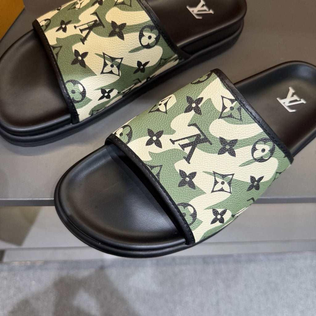 Louis Vuitton Monogram Pattern Slide Sandals — detail