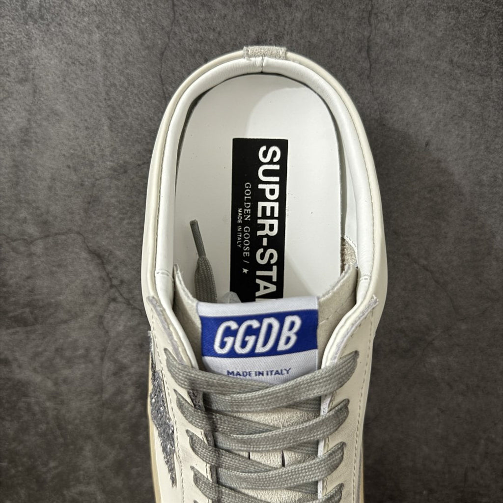 Golden Goose Silver Glitter Star Open-Back Sneakers — detail