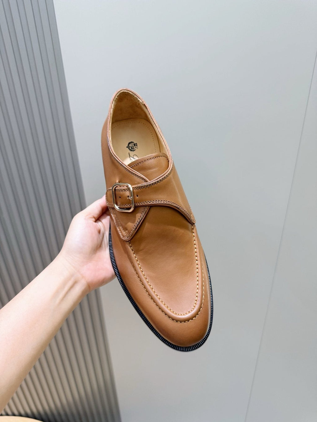 Loro Piana Suede Buckle Loafers — front