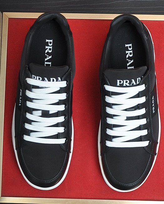 Prada Contrast Lace Low-Top Sneakers — hero