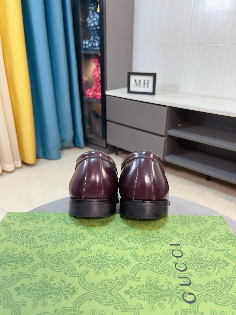 Gucci Monogram Metal Bit Loafers — back
