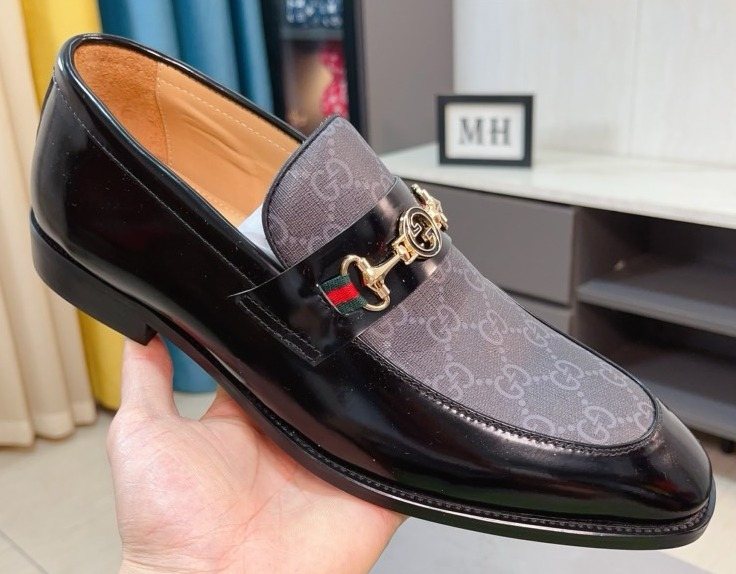 Gucci Monogram Metal Bit Loafers — hero