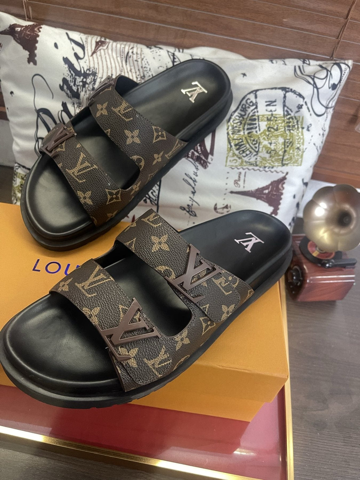 Louis Vuitton Monogram Double-Strap Slide Sandals — side