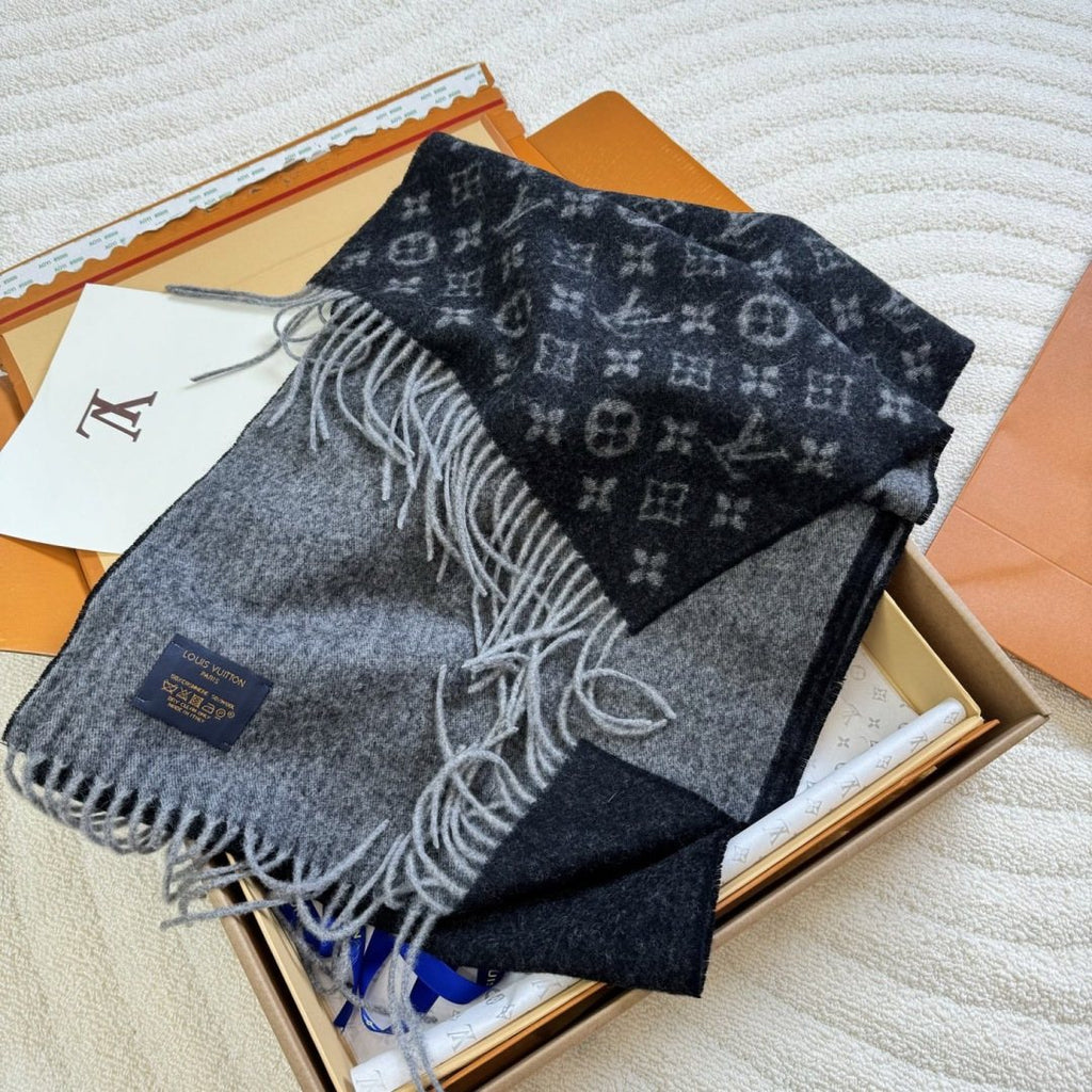 Louis Vuitton Monogram Fringed Scarf — front