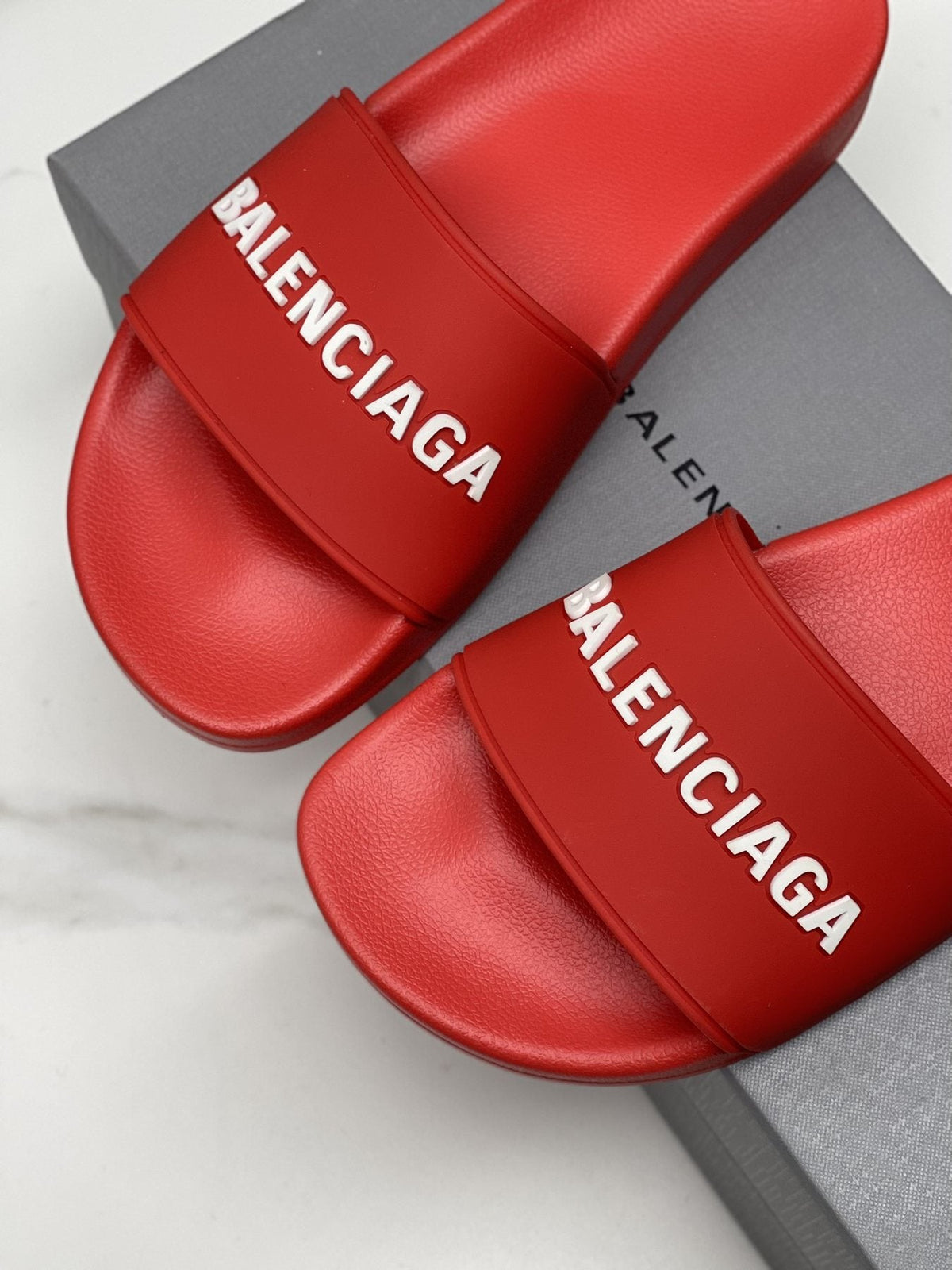 Balenciaga Logo Slide Sandals — detail